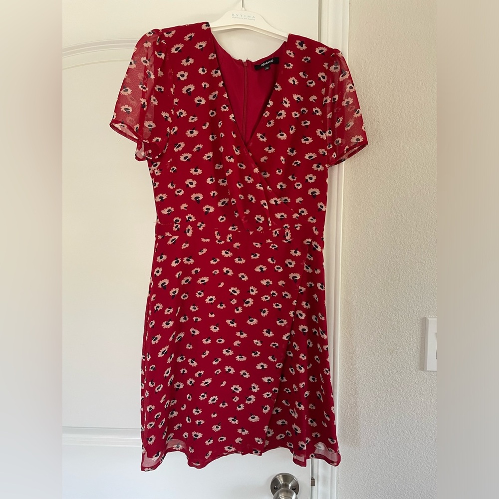 Madewell Silk Wrap Front Mini Dress in Seattle Floral